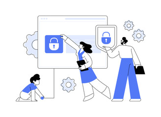 Parental control software abstract concept vector illustration.