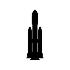 Wall Mural - Rocket silhouette illustration astronaut vehicle icon. Rocket launch vector missle spaceship future speed cartoon concept.