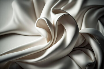 A white silk fabric with a soft curve in the center ai generated artwork