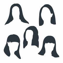 Wall Mural - Girl Hair Silhouette or Black Silhouette 