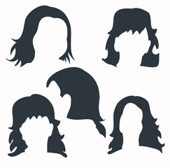 Wall Mural - Girl Hair Silhouette or Black Silhouette 