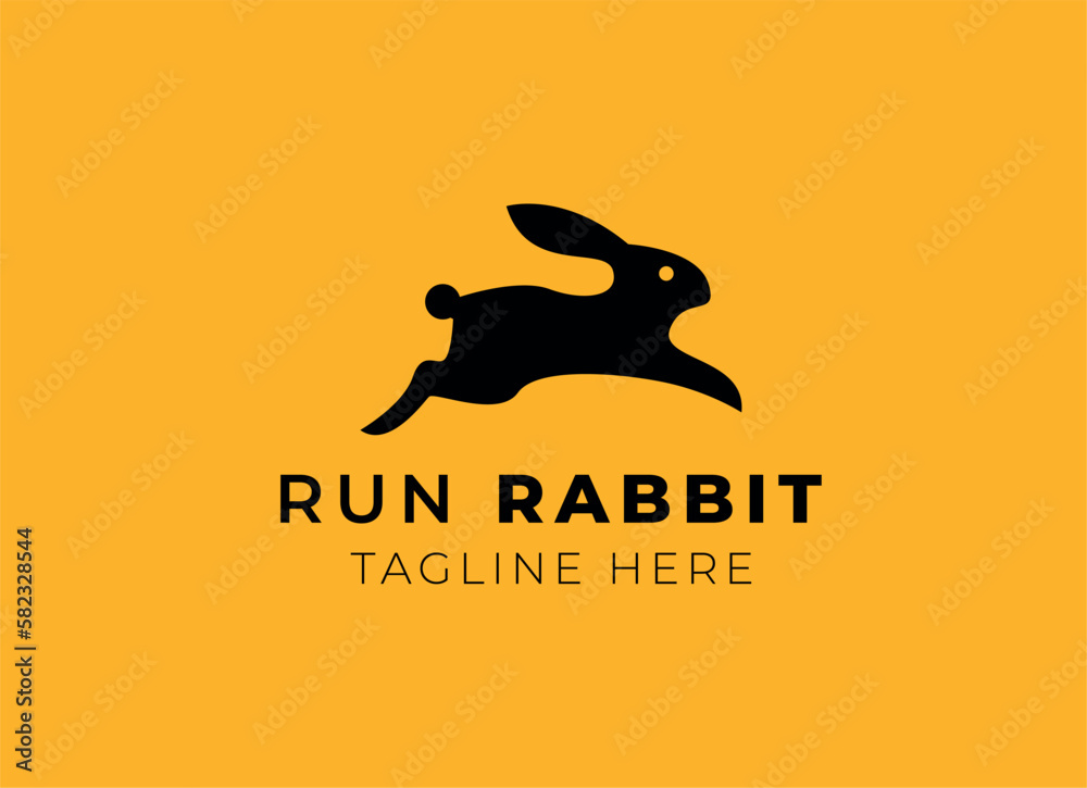 Rabbit Logo Design Template Icon Retro Vector Illustration Stock Vector ...
