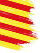 Catalonia flag with brush paint textured isolated  on png or transparent background