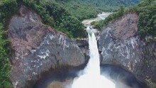 Cascada De San Rafael, In The Middle Of The Jungle With A Height Of 160 M. (aerial Photography)