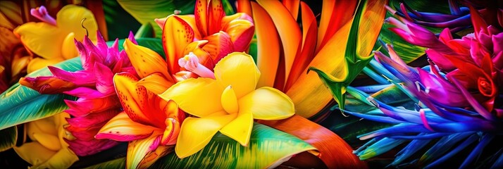 Wall Mural - colorful tropical flowers
