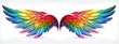 abstract colorful wings rainbow isolated on white background