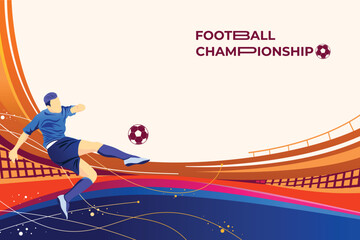 Wall Mural - Football Illustration Vector. Soccer championship background for poster, banner, and flayer