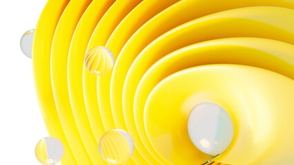Wall Mural - 3d rendering of colorful abstract twisted shape in motion. computer generated geometric digital art
