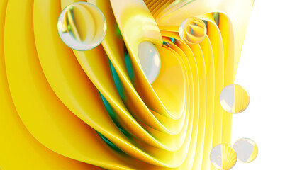 Wall Mural - 3d rendering of colorful abstract twisted shape in motion. computer generated geometric digital art