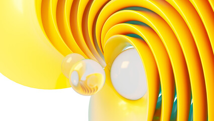 Wall Mural - 3d rendering of colorful abstract twisted shape in motion. computer generated geometric digital art
