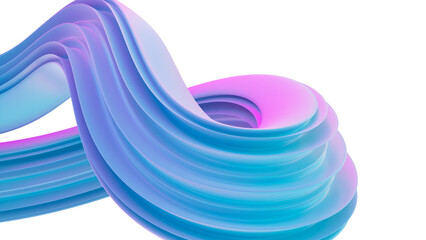 Wall Mural - 3d rendering of colorful abstract twisted shape in motion. computer generated geometric digital art