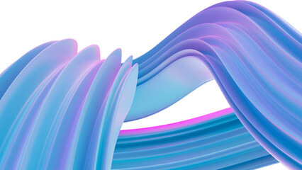 Wall Mural - 3d rendering of colorful abstract twisted shape in motion. computer generated geometric digital art