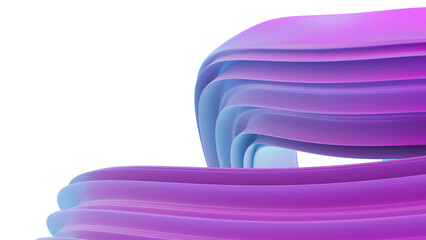 Wall Mural - 3d rendering of colorful abstract twisted shape in motion. computer generated geometric digital art