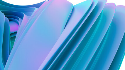 Wall Mural - 3d rendering of colorful abstract twisted shape in motion. computer generated geometric digital art