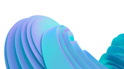 Wall Mural - 3d rendering of colorful abstract twisted shape in motion. computer generated geometric digital art