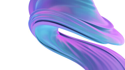 Wall Mural - 3d rendering of colorful abstract twisted shape in motion. computer generated geometric digital art