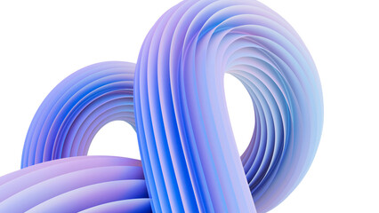 Wall Mural - 3d rendering of colorful abstract twisted shape in motion. computer generated geometric digital art