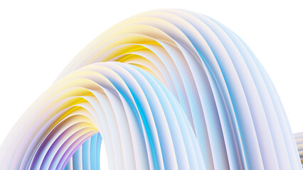 Wall Mural - 3d rendering of colorful abstract twisted shape in motion. computer generated geometric digital art