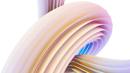 Wall Mural - 3d rendering of colorful abstract twisted shape in motion. computer generated geometric digital art