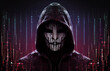 Portrait of anonymous hacker. Concept of hacking cybersecurity, cybercrime, cyberattack, etc.