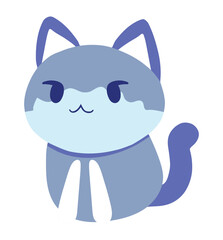 Poster - cute purple cat mascot