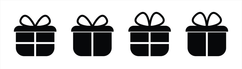 Poster - gift box icon set. christmas gift icon. surprise gift box icon sign symbol collection, vector illust