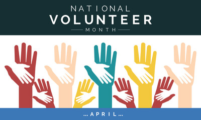 Poster - National Volunteer week observed each year during third week of April. Eps  10 Vector illustration