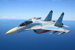 Russian MiG-29 jet fighter flying in the sky
