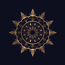 Golden Floral Star Colorful Islamic Pattern Mandala Decorative Elements
