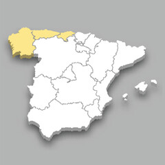  North West region location within Spain map