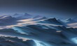 Skaliste, ośnieżone góry, zima, arktyczny klimat, nocny krajobraz oświetlony blaskiem księżyca. Wygenerowane przy pomocy AI.