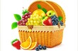 summer picnic basket with fruit on white background, created with generative ai