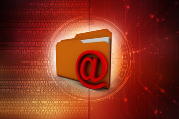 Poster - 3d rendering folder icon email
