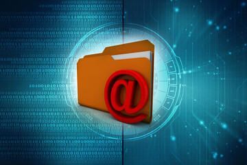 Poster - 3d rendering folder icon email
