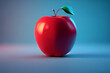 illustration of red juice apple for international teacher's day on blue background. ai