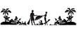 © Muhammad - silhouette of a person on beach,  family silhouettes on beach, peoples on beach silhouettes,