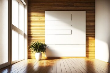 Wall Mural - hardwood panels white wooden board for house, created with generative ai