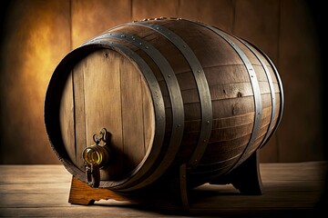 Wall Mural - homemade alcoholic beverages wine barrel for fermentation, created with generative ai