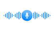 © Avector - Voice message, audio chat interface and record play bubble, vector messenger playback. Voice message microphone icon with sound wave or record soundwave of mobile phone messenger button
