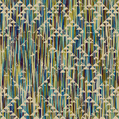 Poster - Geometric abstract grunge vintage pattern. Aztec style. Seamless vector image.