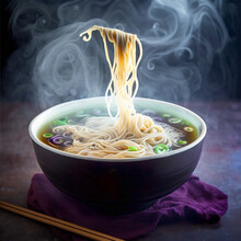 Noodle Soup With Chopsticks