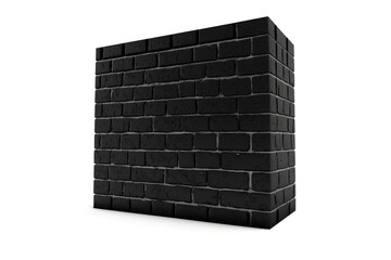 Poster - black brick wall is isolated on a white background. Generated by AI