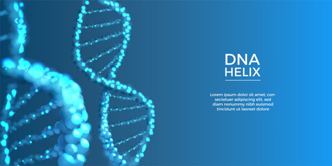 Aufkleber - Healthcare background, medical dna spiral wave. Blue backdrop for doctors laboratory, health digital medicine researcher. Chromosome molecule web banner. 3d isolated element. Vector image