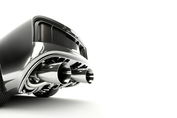 Poster - car exhaust is isolated on a white background. Generated by AI