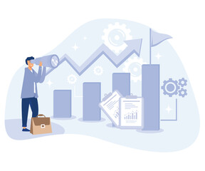 Poster - Company goals and philosophy concept, Business mission, flat vector modern illustration