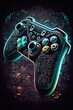 Neon Game Controller Poster Design with Graffiti Style for Extreme Gamers