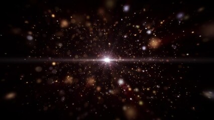 Wall Mural - This is a stock motion graphic that shows flying through particles towards a bright star.