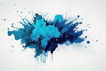 Abstract Blue Watercolor Texture Background: Unleash Your Creativity with Bright Paintbrush Blots, Generative AI
