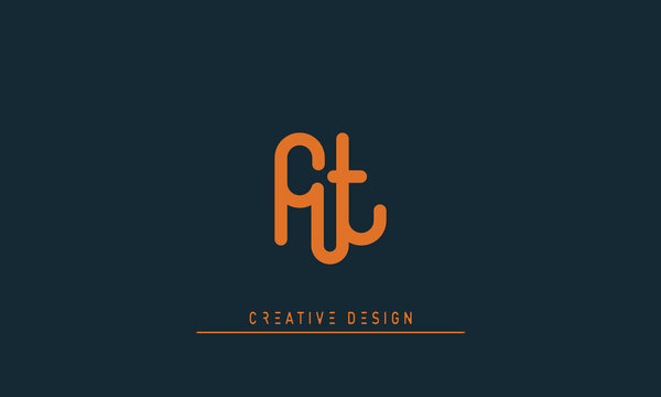 Alphabet letters Initials Monogram logo FT , TF