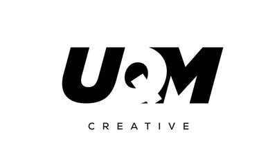 UQM letters negative space logo design. creative typography monogram vector	